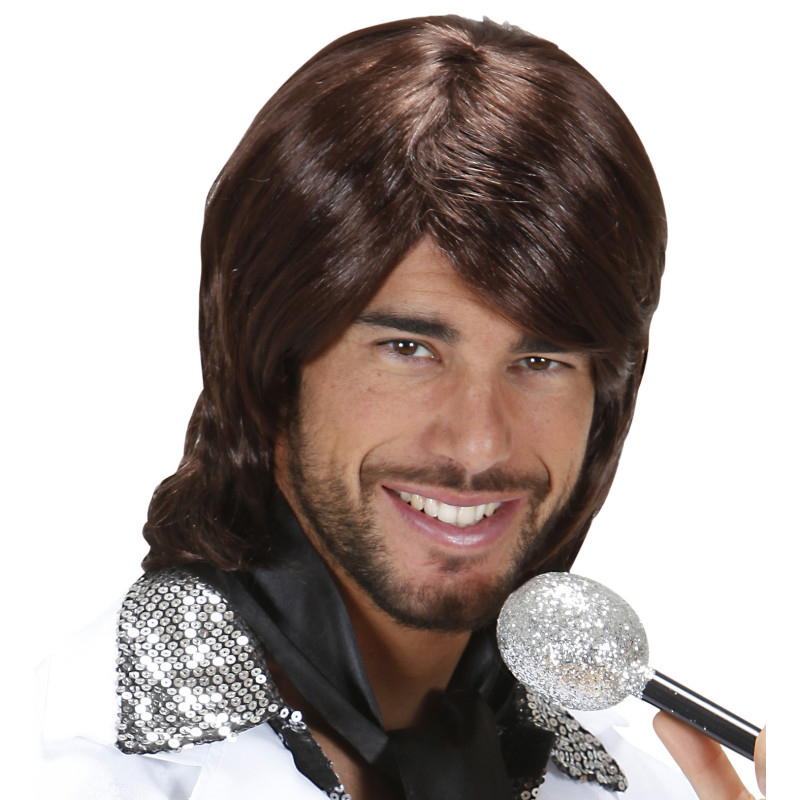 Retro hnedá pánska parochňa Popová hviezda